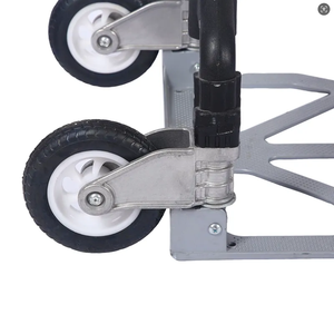 Light Black Aluminum Variable Height Handle PU Tire Wide Plate Guest Service <b>Folding</b> Luggage Cart, Hand Truck, Hand <b>Trolley</b> - Product Image 4