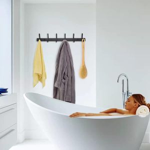 Kim Loại Màu Đen Tường Móc 5 Ba Áo Móc Treo Dọc Giá Cho Phòng Tắm Nhà Bếp Phòng Ngủ Thuận Tiện Treo Cho Áo Khăn Hat - Product Image 2
