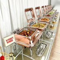 Edelstahl Benzinbetriebener 6L Chafing Dish Speisenwärmer für Catering Buffet-Set Gewerbliche Küchen- und Restaurantausstattung