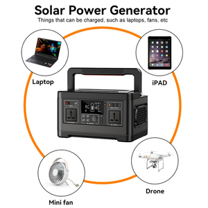 Solar 500W Lithium Portable Generator Car Home Emergency Outdoor Camping Power Bank Pure Sine Wave Flashlight - Product Image 2