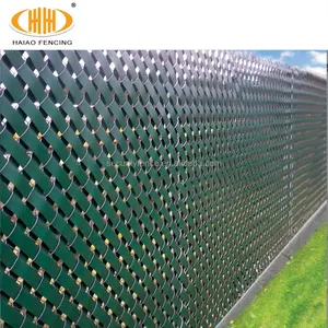 Heavy Duty Galvanized And Pvc Coated Green Decorative 30m Chain Link Fence With Pvc Privacy Slat