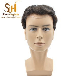 Venta al por mayor del pelo humano Natural y encaje francés Invisible cabello indio hombres peluquín de cabello <span class=keywords><strong>peluca</strong></span> - Product Image 3