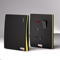 Interruptores de Pared para PC de Diseño Ultrafino, Estándar Británico, 13A, 3 Pines, 1 Grupo, Clasificación IP21, Certificación CCC CE, Fácil Instalación
