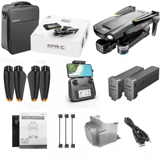 KF104 MAX2 Beginner Drones 3-Axis Gimbal Camera Obstacle Avoidance Foldable Two Batteries Image Transmission 5G GPS Quadcopter