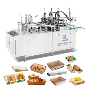 Automatic Take Away Paper Box Making Machine Disposable Fast Food Container Tray Forming Machine