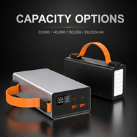 Lampe de camping LED avec batterie externe 30000-60000mAh haute capacité, charge portable 100W PD QC pour ordinateur portable, tablette, téléphone