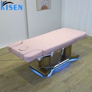 Kisen Luxury 4 Motors Beauty <b>Bed</b> Electric Adjustable Tattoo Chair Fashion Bottom Light Lash Chair Thai Massage Table on Sale - Product Image 2