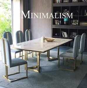 मार्बल डाइनिंग टेबल डाइनिंग रूम फर्नीचर डाइनिंग टेबल सेट - Product Image 2