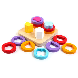 Jouets en bois de tri de formes et de couleurs, jouets de tri de formes assorties, blocs en bois, jouets éducatifs d'apprentissage, cadeaux de Pâques - Product Image 3