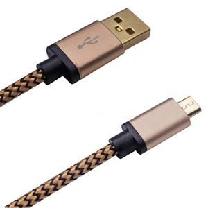 Micro Usb Data Cable Nylon <b>Braided</b> 1m For Android Blue Color Charging And Syncing Cable With Aluminum Alloy Sheath - Product Image 3