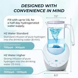 <b>Hydrogen</b> Rich Water <b>Generator</b> Kettle 1500ML Borosilicate Glass 1200PPB SPE PEM Electrolysis Health Smart Home Appliance - Product Image 3