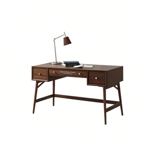 Bureau d'écriture en placage de noyer avec tiroirs de rangement, mobilier de bureau moderne du milieu du siècle - Product Image 1