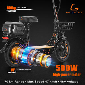KUGOO C1 PRO+ バスケット付き電動スクーター 500Wパワフル電動バイク 時速47KM 航続距離70KM 電動モペット モビリティスクーター - Product Image 2