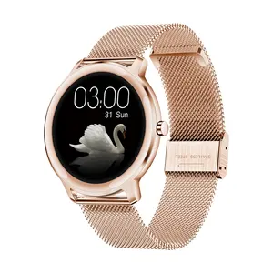 S06 여성 스마트 시계 심박수 모니터 여성 골드 메탈 사용자 정의 시계 얼굴 팔찌 멀티 스테인레스 Smartwatch