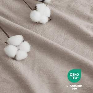 Ensemble de draps en coton <span class=keywords><strong>lavé</strong></span> pour vêtements 100% Queen Size, ensemble de draps de literie en coton ultra doux 4 pièces - Product Image 5