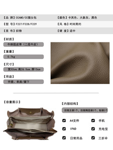 Bolsos Tote Casuales de Cuero Genuino, Bolsos de Mano de Lujo Vintage para Mujer, Bolsos de Hombro de Gran Capacidad de Diseño de Moda para Mujer - Product Image 2