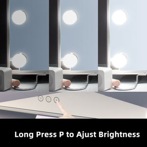 Espejo Cosmético <span class=keywords><strong>con</strong></span> 14 <span class=keywords><strong>Bombillas</strong></span> LED para <span class=keywords><strong>Tocador</strong></span>, Alimentación USB <span class=keywords><strong>con</strong></span> Soporte para Teléfono Móvil, Personalizado <span class=keywords><strong>de</strong></span> una Sola Cara - Product Image 4