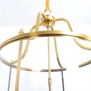 Retro Design Bird Cage Pendant Light Glass Chandelier Lobby Frame Shade Corridor Pendant <strong>Lamp</strong> Indoor Home <strong>Copper</strong> Pendant <strong>Lamp</strong> - Product Image 3
