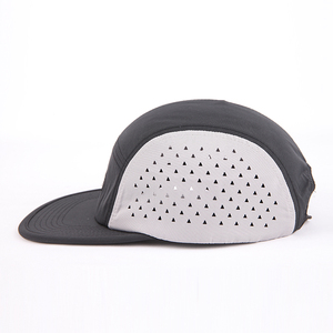 Custom Polyester/Nylon Waterproof <strong>Running</strong> <strong>Cap</strong> 5 Panel Perforated Lightweight Laser Cut Mesh <strong>Running</strong> Hat - Product Image 3