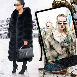 Manteau d'hiver long et épais en fausse fourrure de renard gaufrée à carreaux vintage pour femme, anti-rétrécissement, avec capuche, teint uni, vente en gros OEM - Product Image 3