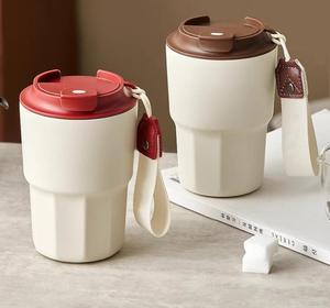 Double Wall Vacuum Insulated Travel Mug 12oz Coffee <b>Cup</b> Leak Proof Lanyard Stainless Steel Water Bottle for Home Office Outdoor - Product Image 3