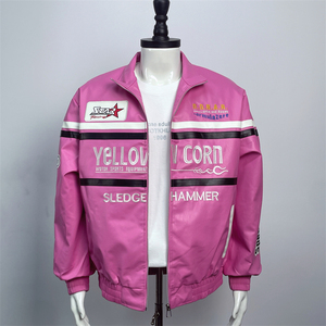 Blouson <span class=keywords><strong>de</strong></span> motard unisexe en cuir PU avec broderie 3D robuste, broderie sur les manches, vêtement d'extérieur <span class=keywords><strong>de</strong></span> moto épais et <span class=keywords><strong>de</strong></span> haute qualité - Product Image 2