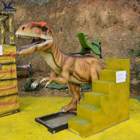 Manège de dinosaures animatroniques réalistes pour adultes et enfants, en caoutchouc et métal, pour parcs à thème.