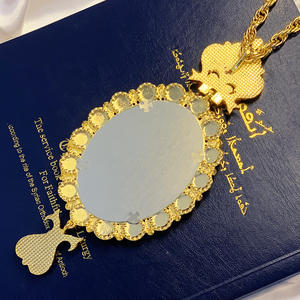 تمثال أسقف راقي معدني أنيق لتمثال اليسوس عيد الميلاد المسيحي بيزنطي قلادة متقاطعة متينة أنيقة لصلوات الكنيسة مطلية - Product Image 5