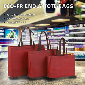 In Stock Reusable Non Woven Fabric Eco-friendly <b>Recyclable</b> <b>Tote</b> <b>Bags</b> with Custom Logo for Supermarket Use - Product Image 2