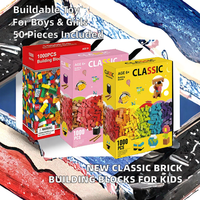 Novedad, 50 Piezas de Ladrillos Clásicos de Plástico ABS para Construcción, Modelo Educativo, Bloques de Construcción de Edificios Modernos para Niños