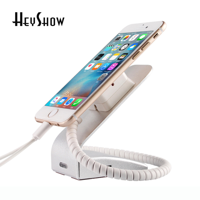 Security Display Stand for Apple Store Mobile Phones Metal Body Anti-Theft Charging Holder with Burglar Alarm System