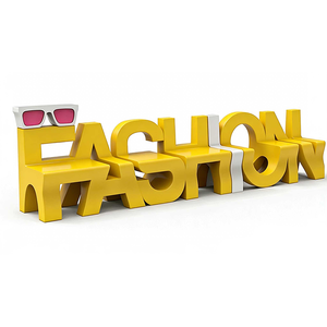 Banc de parc personnalisé avec lettres alphabétiques ML-056 - Intérieur/extérieur, décoration artistique en fibre de verre, sièges au design moderne, couleurs personnalisables - Product Image 3