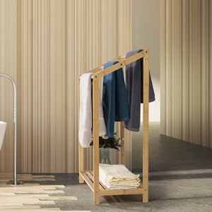 Portasciugamani in bambù per lavanderia <span class=keywords><strong>porta</strong></span>-coperte a 3 livelli <span class=keywords><strong>porta</strong></span>-coperte per bagno in piedi - Product Image 2