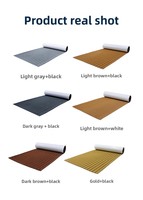 Tapis rectangulaire antidérapant en EVA imitation teck marron et noir, résistant aux UV, imperméable, pour ponts de camping-cars, sols de yachts extérieurs en WPC et liège