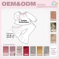 Ensemble 2 pièces pour fillettes : Blouse à épaules dénudées à manches longues et pantalon évasé imprimé – Tenue décontractée d'automne pour enfants (OEM)