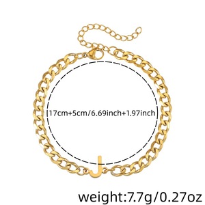 Bracelet en acier inoxydable avec lettres, chaîne alphabet 26 lettres, bijoux hip hop unisexe, bracelets tendance pour hommes et femmes - Product Image 4