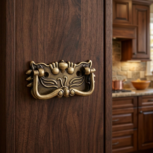 Tirador de latón chapado en oro pulido hecho a mano, estilo vintage, para muebles decorativos, inspirado en lo antiguo, para cajones y puertas de armarios. - Product Image 5