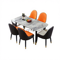 Ensemble de meubles de salle à manger en marbre - Design moderne, pliable, durable et imperméable pour café/restaurant