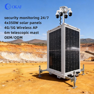 Solar <b>Security</b> <b>CCTV</b> Trailer Tower Equipped With AI PTZ <b>Camera</b> Mobile for Construction OKTOWER-PRO9-2 Mobile Surveillance Tower O - Product Image 1