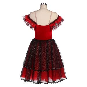 Traje de Ballet <span class=keywords><strong>Don</strong></span> Quijote para Actuación Profesional, Tutú Rojo para Competencia, Vestido de Ballet para Adultos, Seda/Algodón - Product Image 6