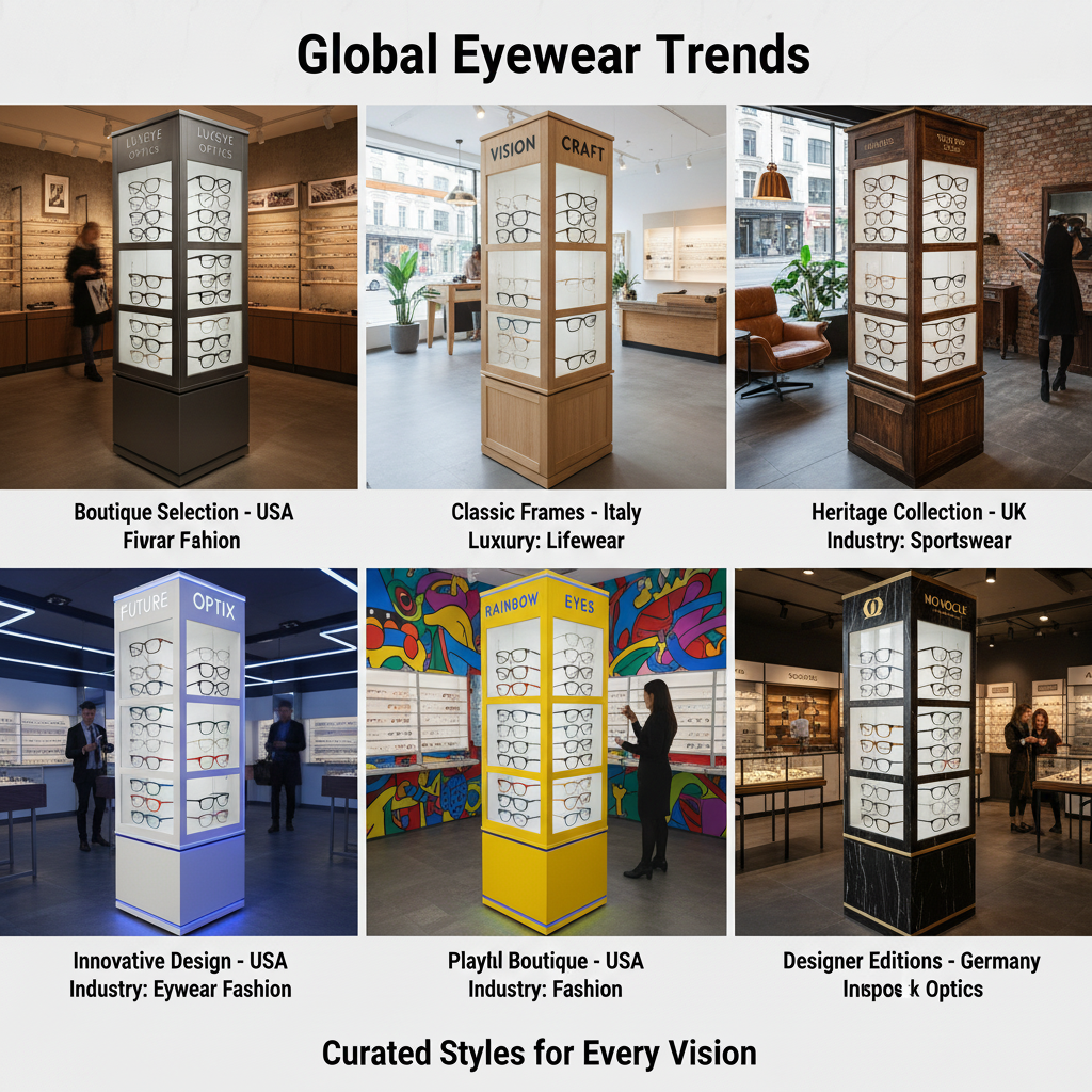 Custom Wooden 4-sides Rotating Sunglasses Display Stand Holders Spectacle Eyeglass Accessory Stand for Retail Store — view 6