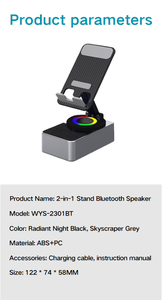 Zjfit Thông Minh Không Dây Cho Loa 360 Độ Xoay Máy Tính Để Bàn Đứng Với 4-Trong-1 Sạc Điện Thoại Máy Tính Bảng Chủ Màu Xanh - Product Image 6