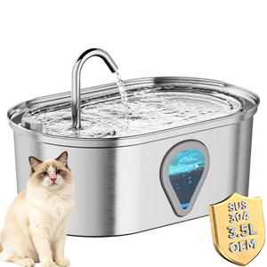 Fuente de Agua Portátil de Acero Inoxidable de 3.5L <span class=keywords><strong>para</strong></span> Mascotas, Bebedero <span class=keywords><strong>para</strong></span> Gatos con Ventana de Nivel de Agua, Personalizable al por Mayor - Product Image 4