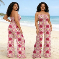 Combinaison et barboteuse Aloha pour femme, imprimé fleurs d'hibiscus, plissée sur mesure