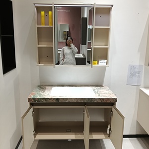 Modern <b>White</b> Wall Mounted Bathroom Vanity with Marble Top and Large Storage <b>Mirror</b> Cabinet - Product Image 6