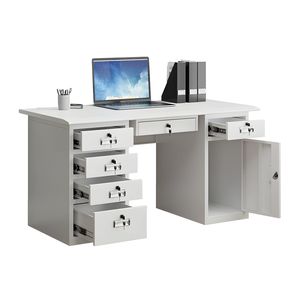 Steel Single Pedestals <strong>Computer</strong> Desks Office Furniture Manager Work Writing <strong>Table</strong> Desk Metal Office Desk with Drawer - Product Image 1