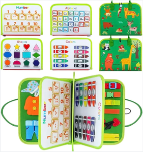 Lernspielzeug Vorschulunterricht feinmotorische Fertigkeiten Spielzeug Kleinkinder-Reise-Spielzeug geschäftiges Spielbrett für Kinder lernen - Product Image 6