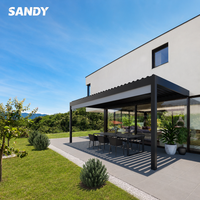 Pergola rectangulaire imperméable à toit à persiennes en alliage d'aluminium avec système de drainage rapide de l'eau, gazebo durable