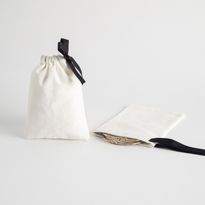 Bolsa de Algodón con Cordón, Blanca, Rectangular, para Empaque de Joyería, 8x10cm, 15x20cm, 10x15cm, 13x18cm, 9x12cm, 7x9cm, 12x16cm, para Guardar Anillos - Product Image 2
