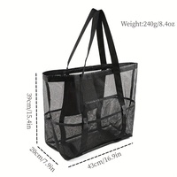 Sac fourre-tout de plage en maille de grande taille pour jouets d'enfants sac fourre-tout de plage de poche étanche 8 poches grand sac de plage d'été pour la natation voyage salle de sport